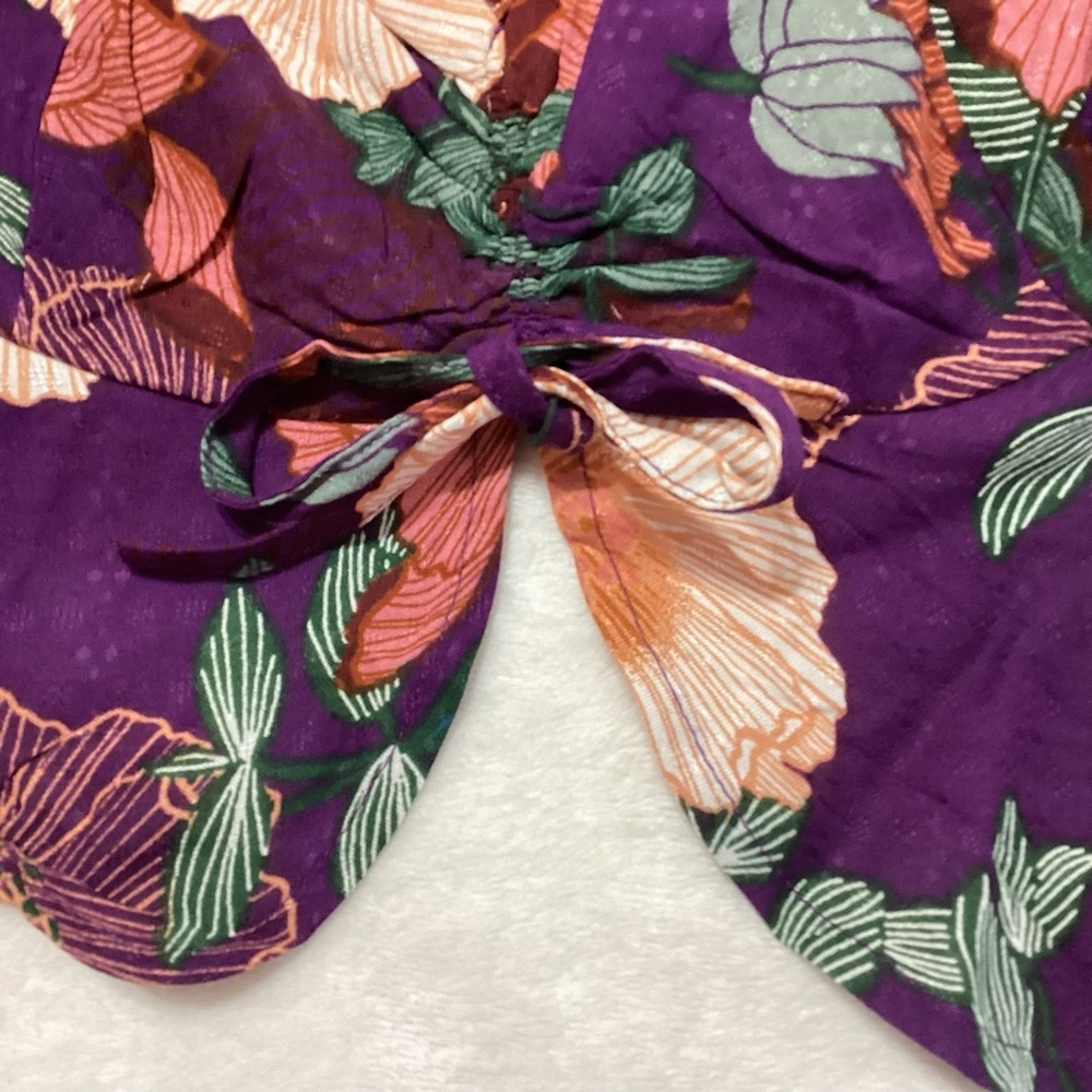 NEW Band of The Free Floral Crop Top Purple M Boho - Picture 6 of 9
